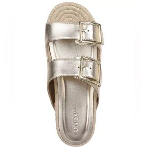 On 34th Women’s Gold Milaa Buckled Footbed Sandals